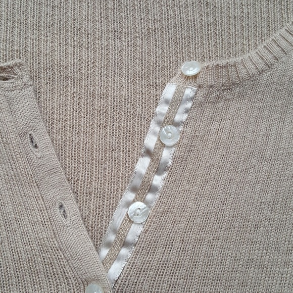 Old Navy Button Up Tan Sweater - Picture 4 of 7